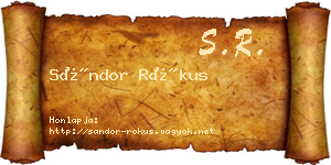 Sándor Rókus névjegykártya