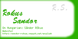 rokus sandor business card