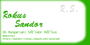 rokus sandor business card